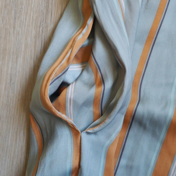 AQUA STRIPED SATIN ROMPER - Picture 11 of 16